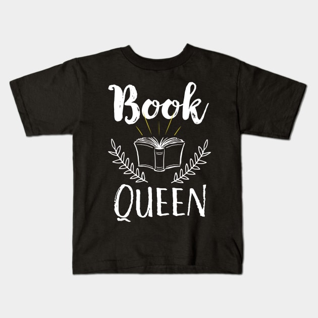 Book Queen Kids T-Shirt by Eugenex